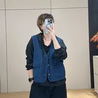 牛仔马甲宽松简约休闲纯色秋季背心褂子外穿百搭