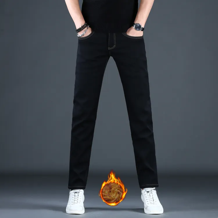 牛仔裤2025男款新款商务秋冬弹力修身男士潮牌黑色小脚休闲裤子