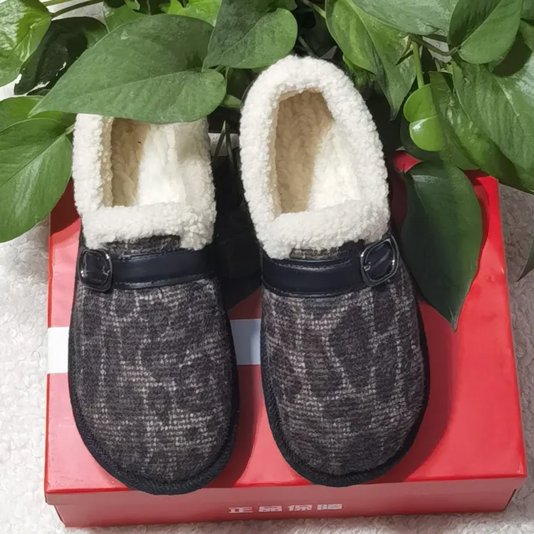 冬季厚款布鞋百搭款软底休闲防滑豆豆棉鞋