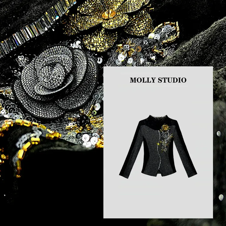 【都市女神】Molly 时尚气质显瘦轻奢重工洋气高级感 上衣 M2530087