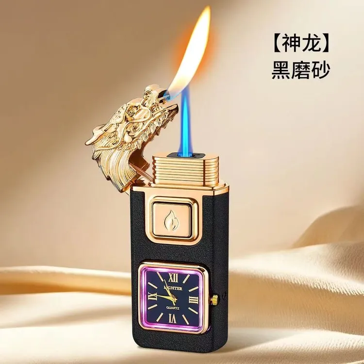 声控智能双火焰切换可视化燃料仓表盘式男士打火机