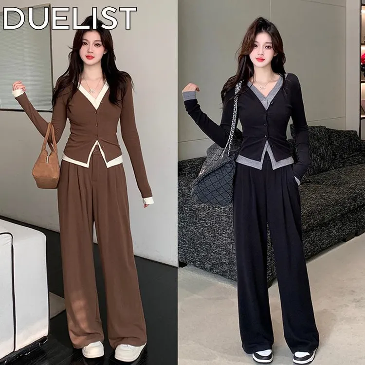 DUELIST秋季一整套穿搭休闲套装大尺码胖显瘦时尚超火两件套新款