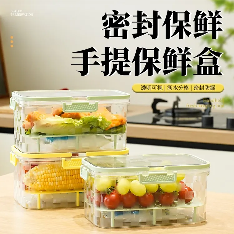 带冰袋手提便携保鲜盒冰箱户外春游便当盒办公野餐零食水果密封盒