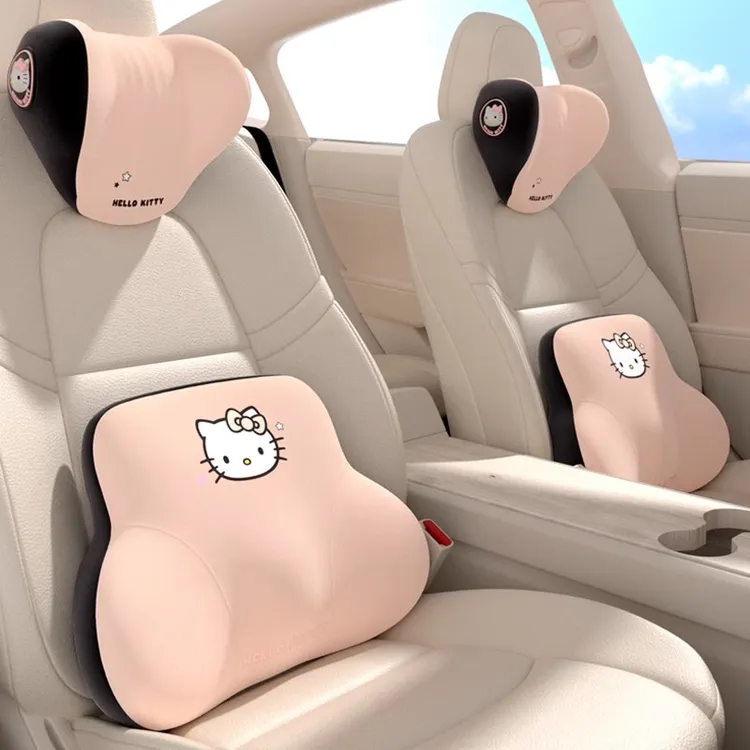 kitty汽车腰靠开车护腰神器车载靠垫腰垫主驾驶座卡通头枕护颈枕