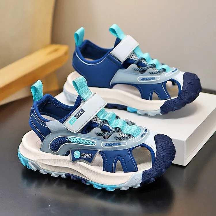 ABCJINDE儿童运动凉鞋男童鞋夏季新款男孩包头软底沙滩鞋镂空透气