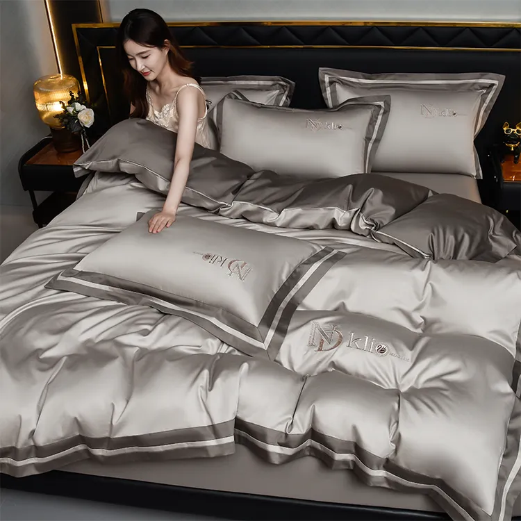 新款轻奢高级感100S长绒棉四件套纯棉高档全棉被单可裸睡床上用品
