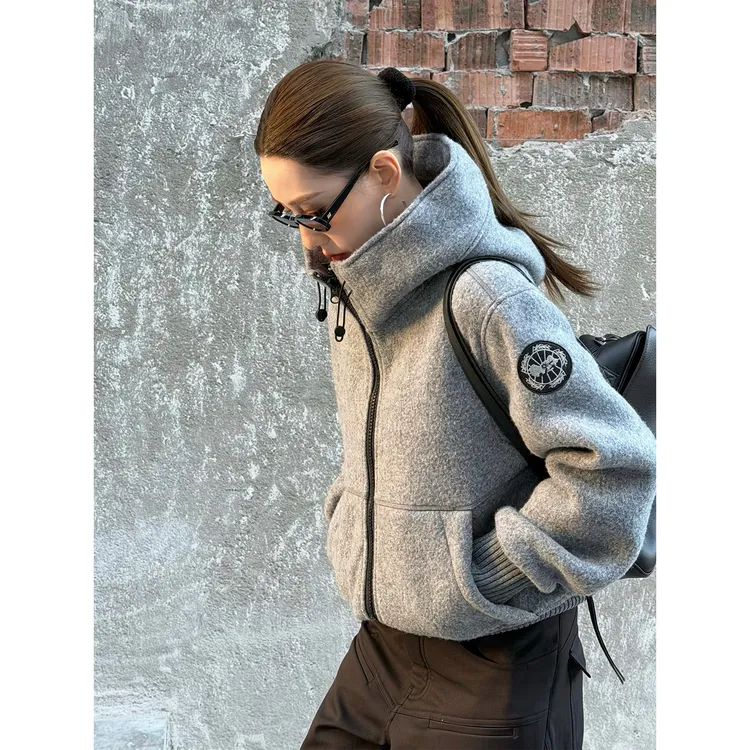 PH 《灰色徽章》潮流羊毛呢抓绒保暖飞行夹克拉链休闲外套PH5102