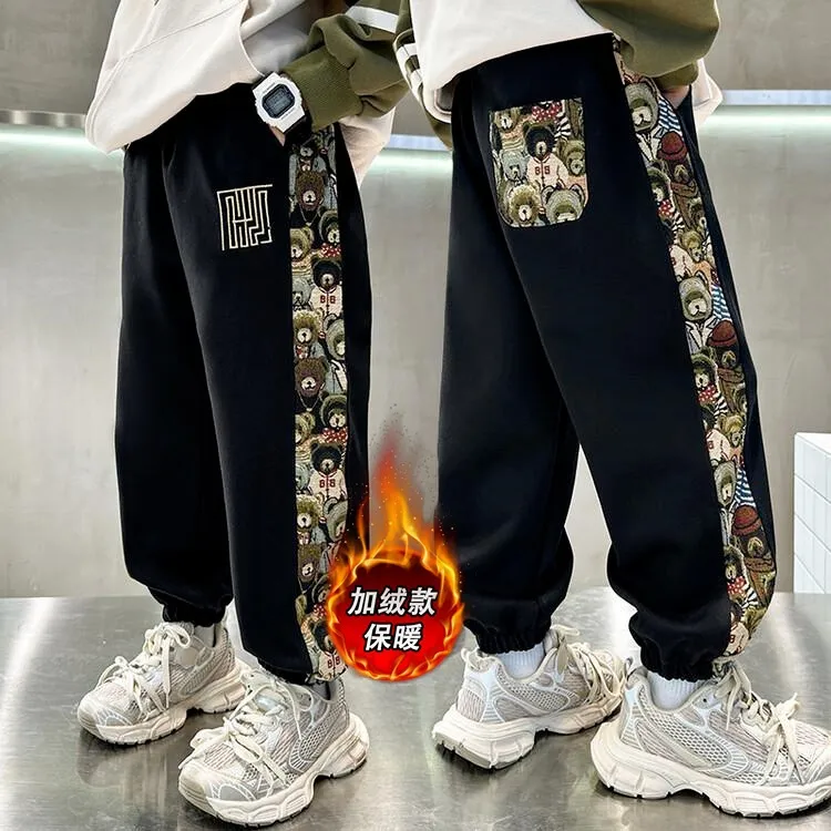 休闲风男童运动裤2025新款休闲宽松洋气儿童裤子中大童时髦炸街加