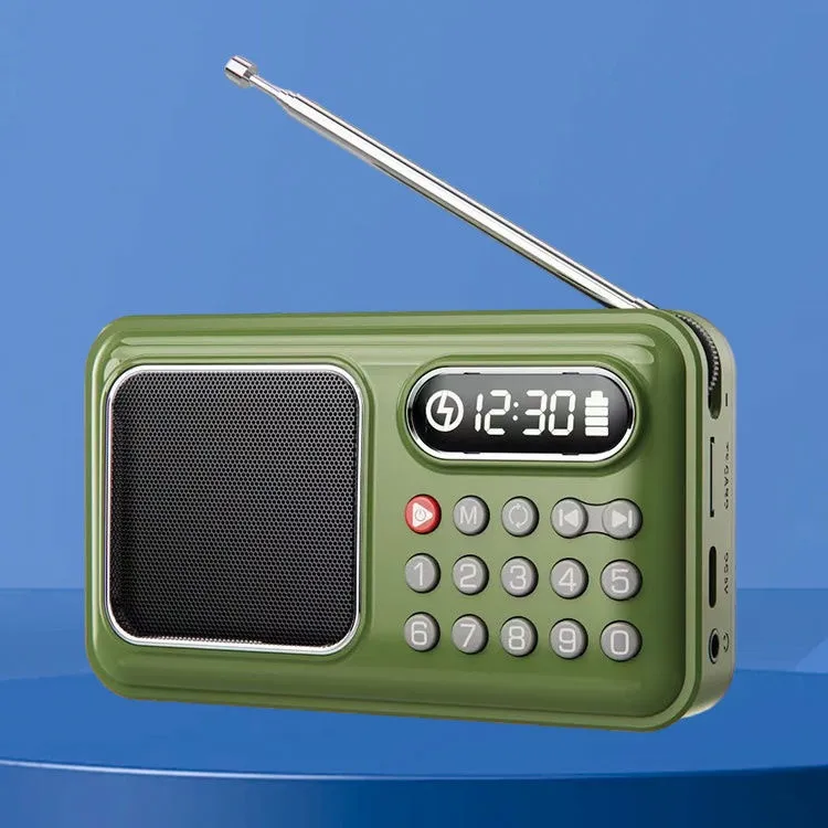 绿色便携小型户外收音机5954