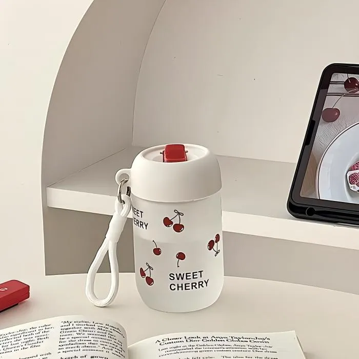 可爱小巧玻璃杯女生高颜值2025新款学生水杯带吸管杯子茶水分离