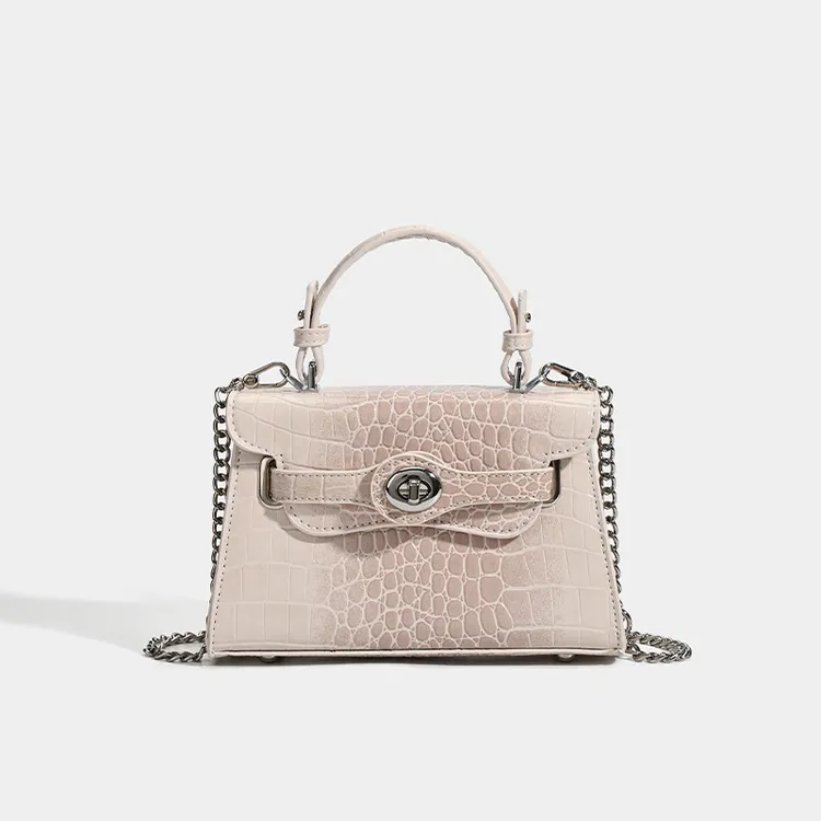 2025新款高级感小众韩系复古鳄纹大容量单肩包百搭通勤手提斜挎包