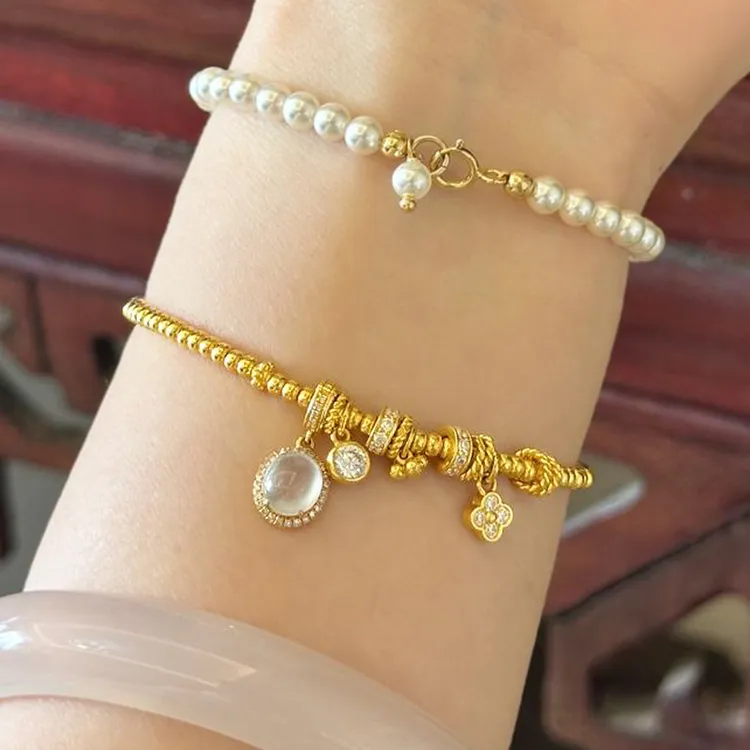 铜合金手链 龙心同款盘缠手链幸运球滴流2025新款时尚轻奢气质