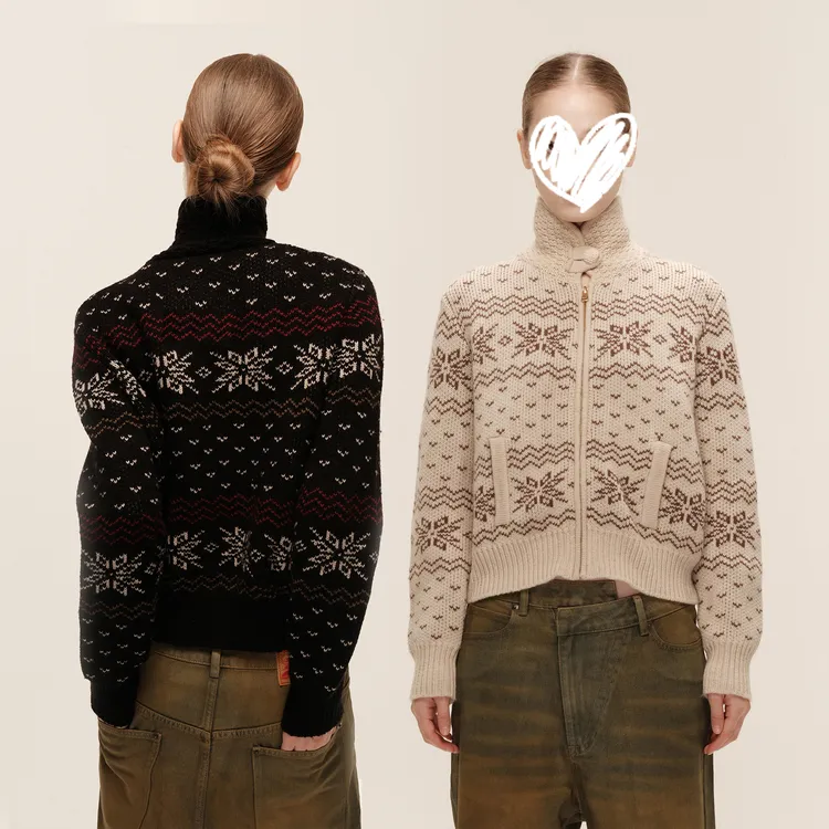 【费尔岛日记】斯拉夫风费尔岛提花圣诞复古针织开衫上衣23732#