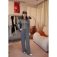 【佳伦专属】秋季新款时尚休闲显瘦高腰宽松上衣+裤子-2513