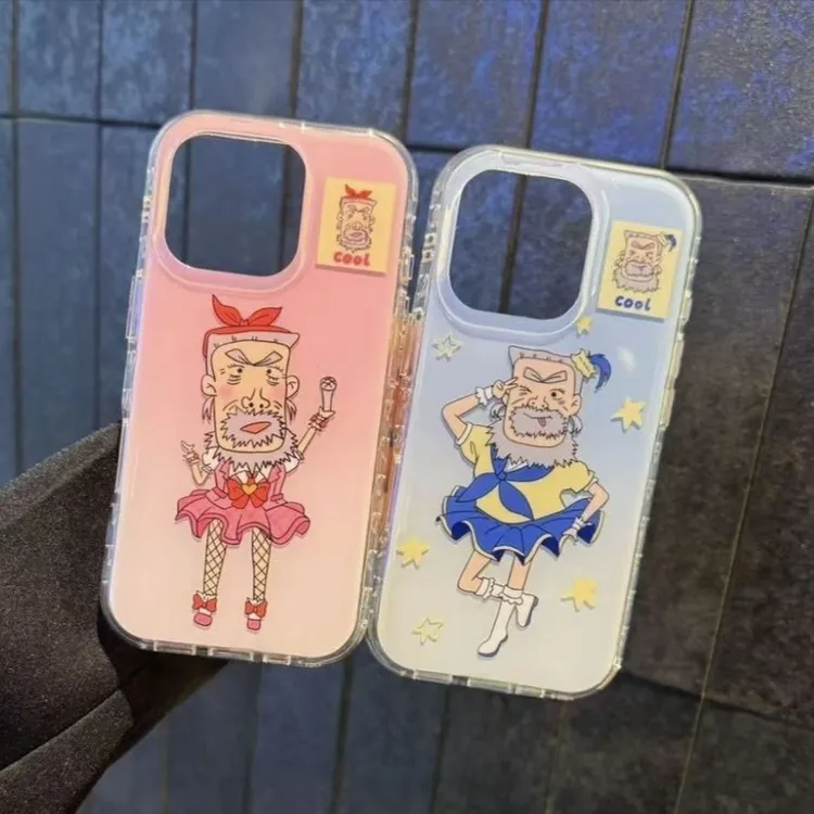 恶搞牛爷爷女仆狗适用苹果16pro双层IMD手机壳OPPOVIVO华为荣耀GT