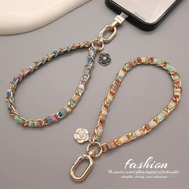 小香风皮卡链手机挂绳手腕短款挂件手链户外旅游出行逛街防丢挂绳