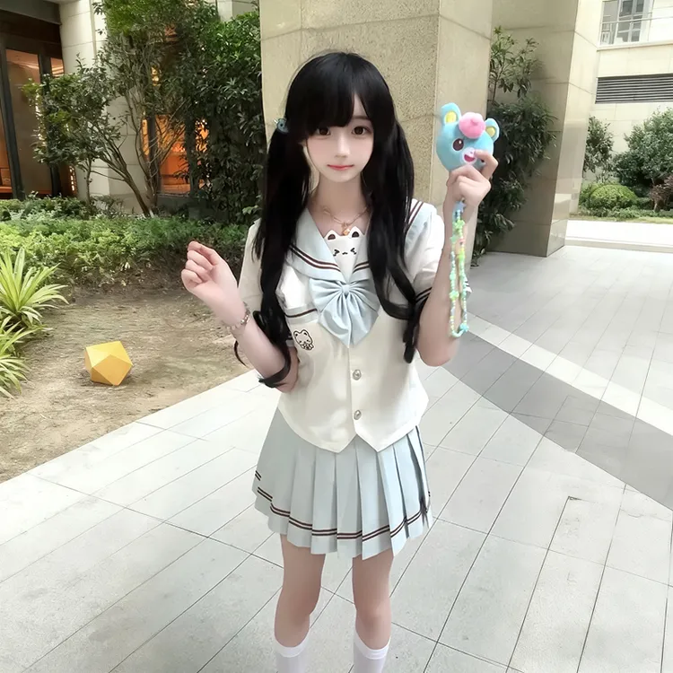 樱漫野JK原创正版【小栗熊】水手服jk制服可爱风收腰套装显瘦学院风