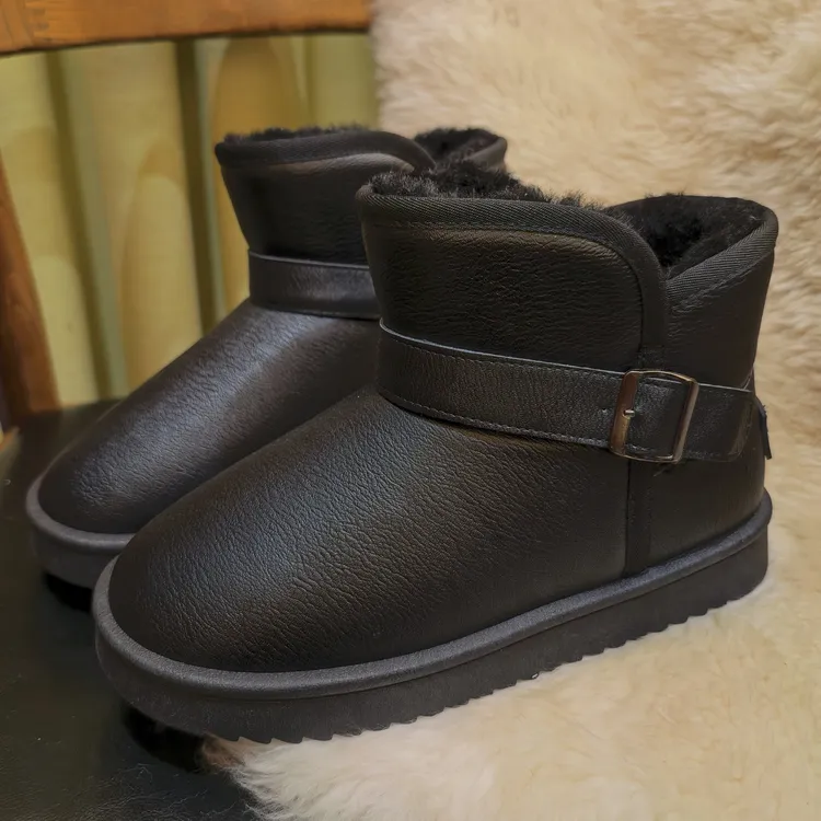 男鞋冬季防水时尚雪地靴胶粘时尚休闲保暖棉鞋加绒加厚短靴 T5009