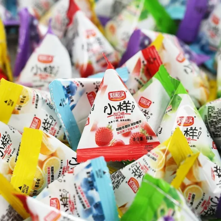 好彩头小样酸Q糖水果汁软糖三角包结婚喜糖糖果散装零食
