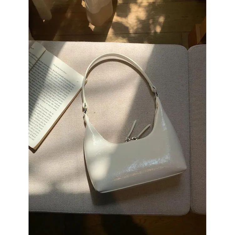  韩版小众设计腋下包ins时尚 搭小包包女银色手提链条斜挎包
