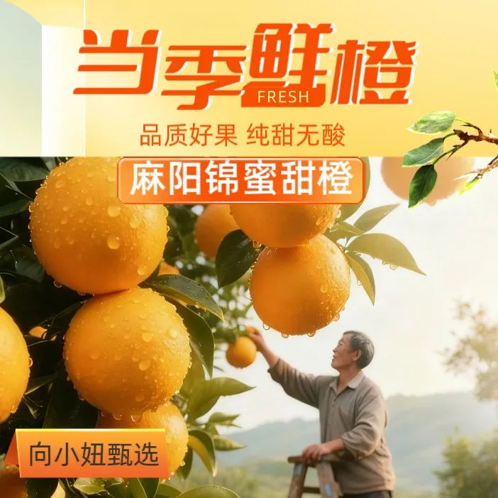 湖南麻阳锦蜜冰糖橙当季橙子现摘现发，爆汁包邮到家甜橙