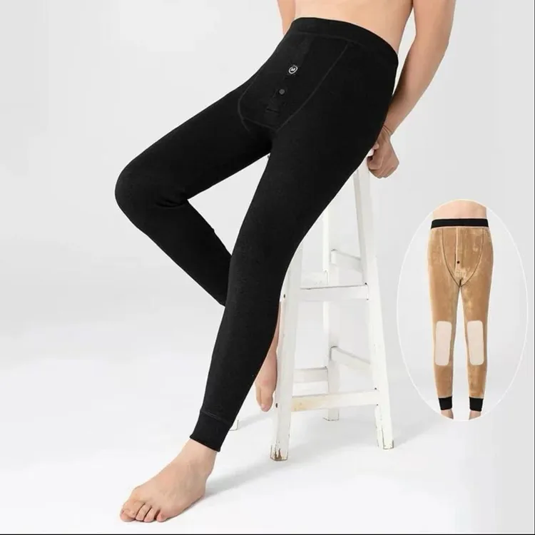 D.HUMA 650g男士保暖裤加厚内穿加绒秋裤高腰棉裤打底裤绒裤线裤 