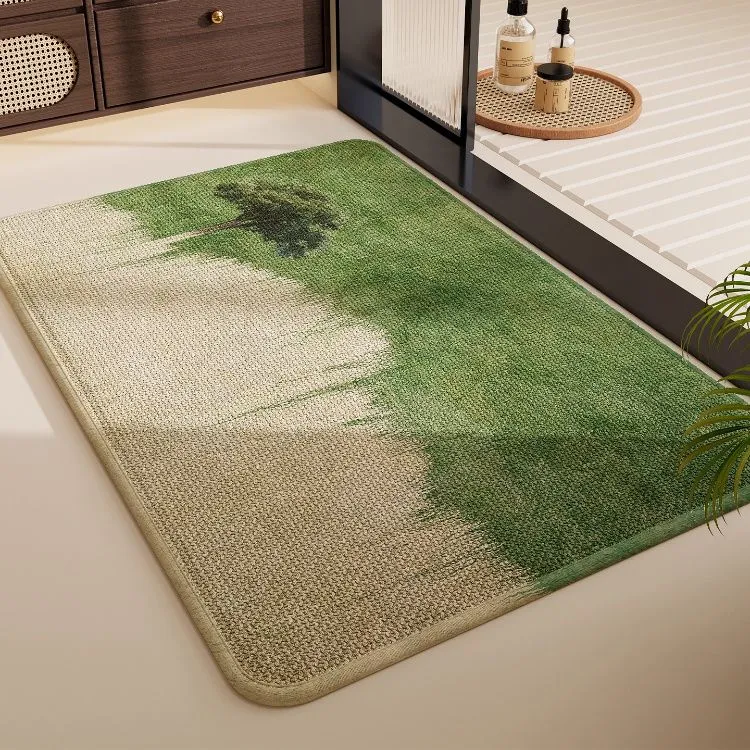 浴室地垫卫生间家用脚垫防滑垫子吸水萨利麻编织地毯洗手间脚踏垫