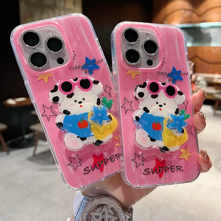 适用苹果系列iPhone 16新款手机壳拎包小熊转转星星全包防摔大孔