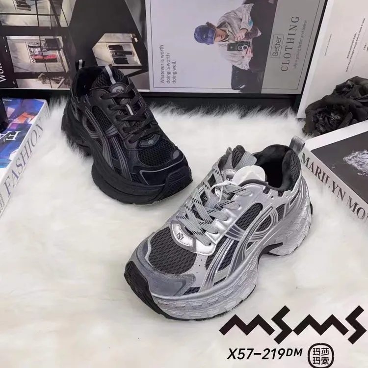 57-219增高系带加绒保暖休闲百搭透气老爹鞋