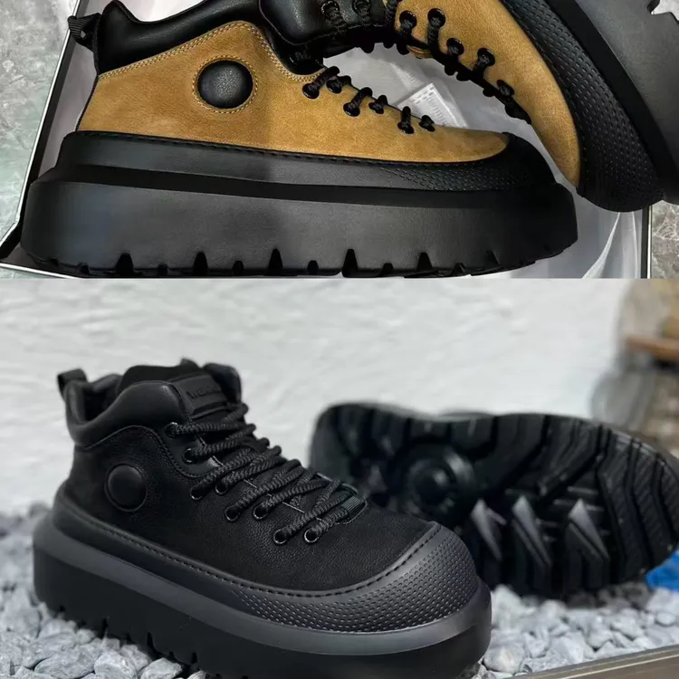 潮牌超轻保暖中帮耐磨增高防滑低帮马丁靴加绒男鞋雪地靴系带男士