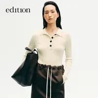 【商场同款】edition2025冬季新款丝毛针织polo衫#EBE4SWT046