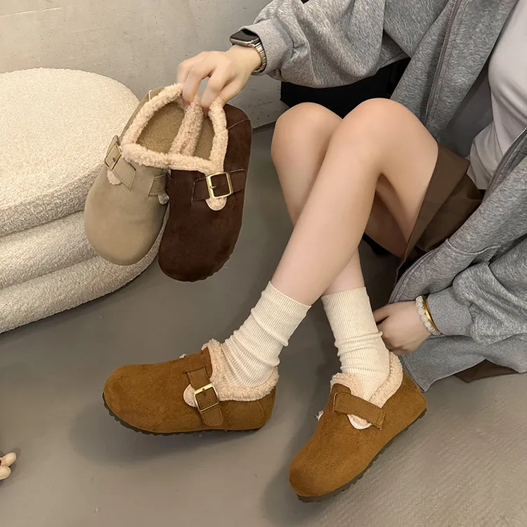 35-42码大码加绒勃肯鞋41-43冬季学院风秋冬潮流风韩版棉鞋雪地靴