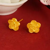 【香港ZHOUFU】典藏重工精雕牡丹花臻品限定耳钉-无礼盒