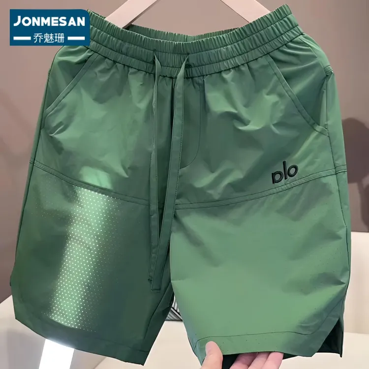 2025夏季新款男士速干透气短裤男刺绣logo时尚百搭休闲五分裤
