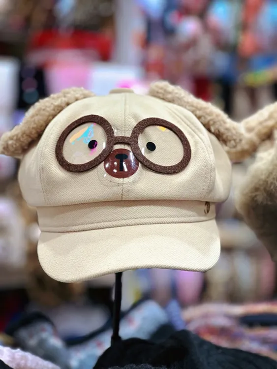 秋冬可爱鸭舌八角帽定制少女保暖卡通小狗KT熊耳朵私人订制二次元