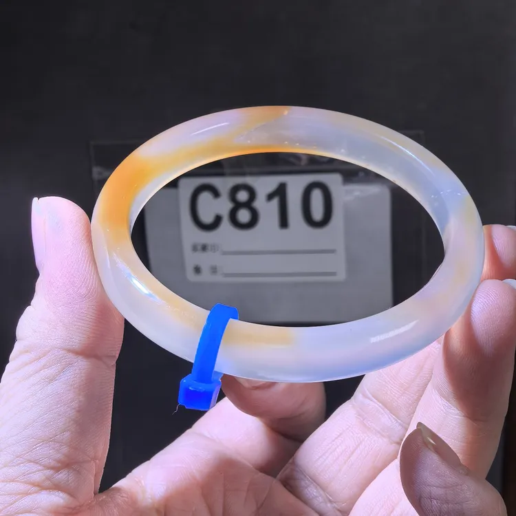 玛瑙玉髓马料手镯少女古风百搭显白配饰圈口60高110.2宽7.6