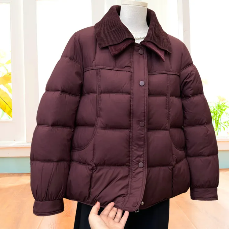 中年妈妈羽绒棉服女短款2025年新款时尚洋气中老年加厚保暖外套潮