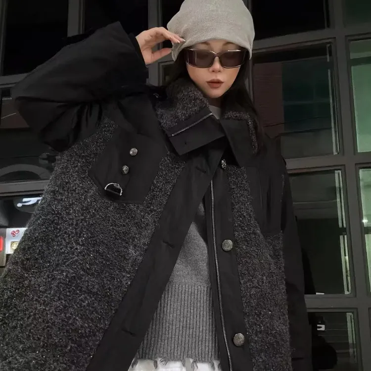 AMASS/阿玛施秋冬新款复古老钱风时尚百搭气质新雪丽棉服女540007
