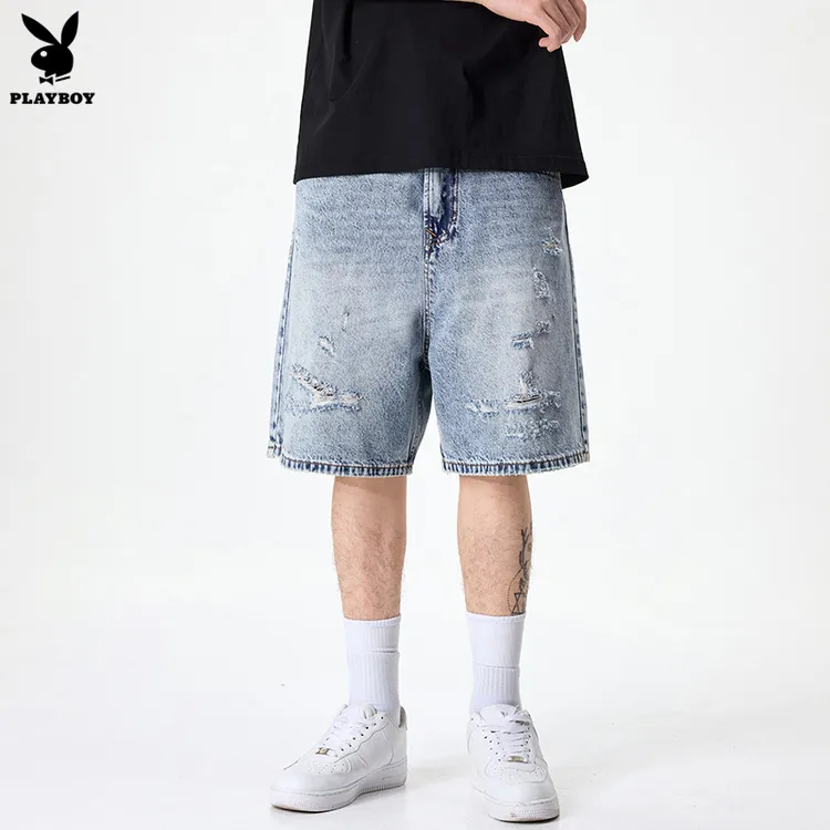 花花公子夏季薄款潮流百搭休闲时尚ins速干男士短裤宽松五分裤中