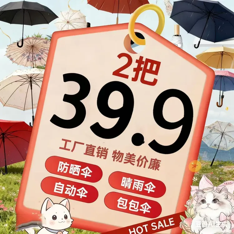 16骨手动彩胶 8骨彩胶 晴雨两大伞防晒伞（400~500）家用大伞遮阳伞