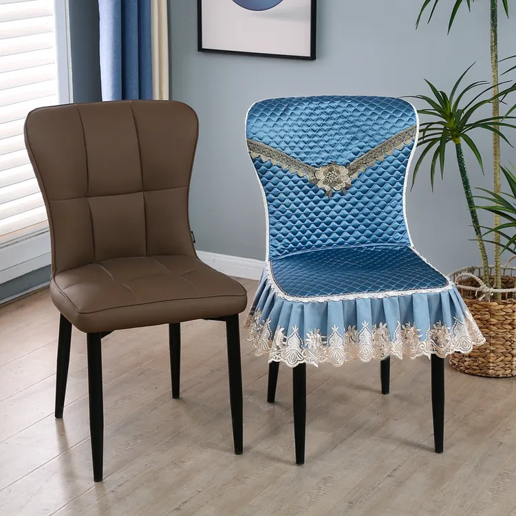 午休椅轻奢弧形椅子套罩全包家用北欧坐垫靠背四季通用防滑凳子套