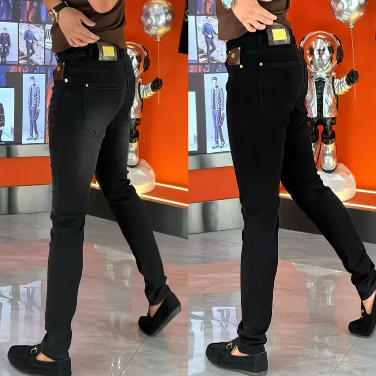 秋季新款轻奢时尚英伦男士修身百搭弹力潮流牛仔裤-818