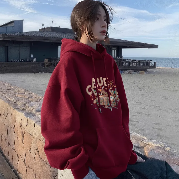 80-300斤大码美式重磅潮牌小众连帽卫衣男女秋冬宽松显瘦套头卫衣