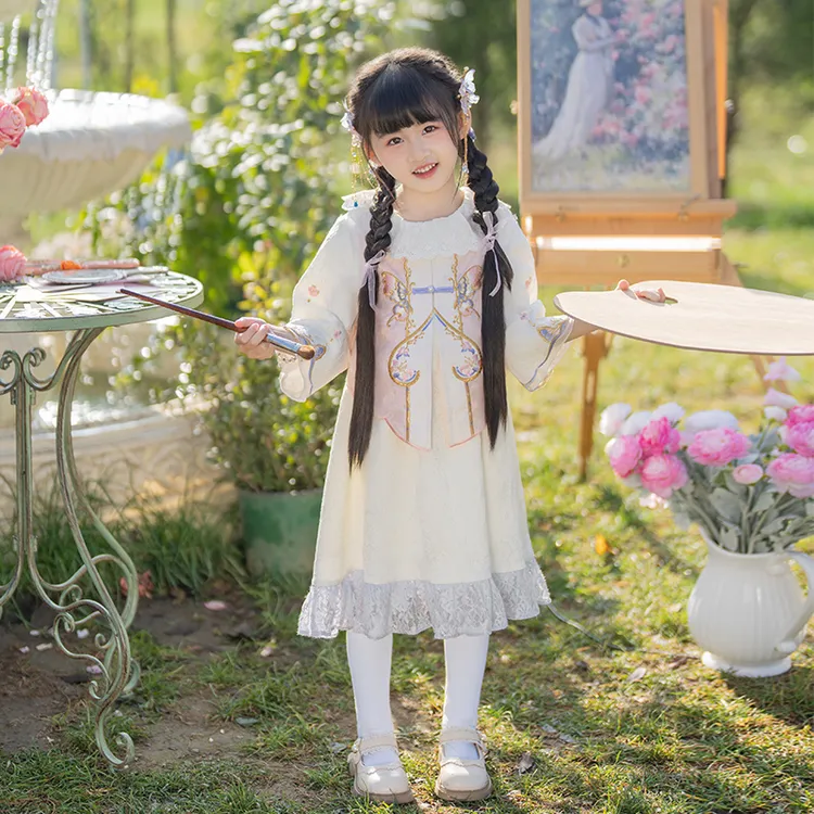 童锣湾【幻梦】女童春季新款中国风新中式儿童连衣裙童装改良套装