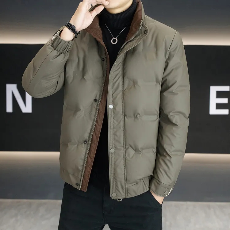 【大码羽绒服男士】新款冬季男士加厚立领外套时尚百搭修身潮流时尚