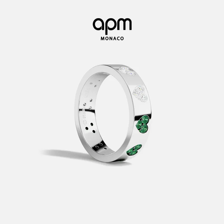 APM Monaco 摩斯密码爱心对戒明星同款精致镶钻送女友礼物
