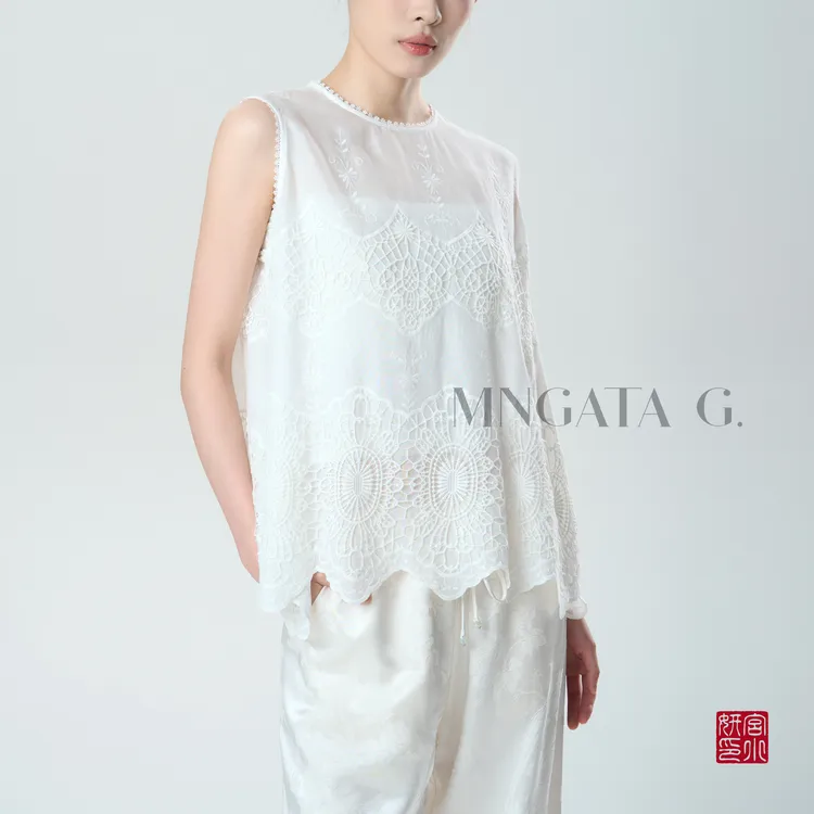 MNGATA G.宫小妍【守月】莱赛尔夏日新中式中国风休闲背心5030561
