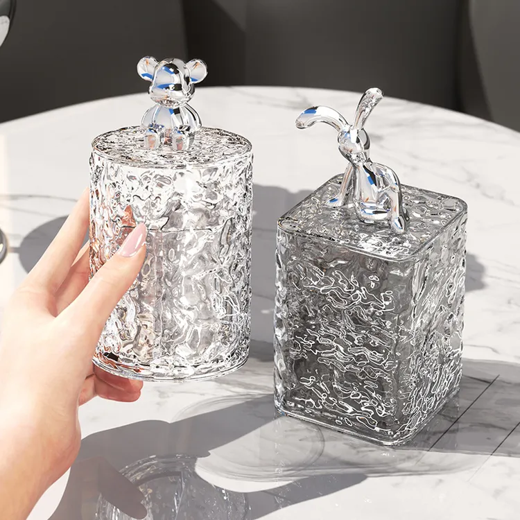 客厅牙签盒高级感冰川纹家用防尘收纳盒牙签罐牙线罐棉签盒牙签筒