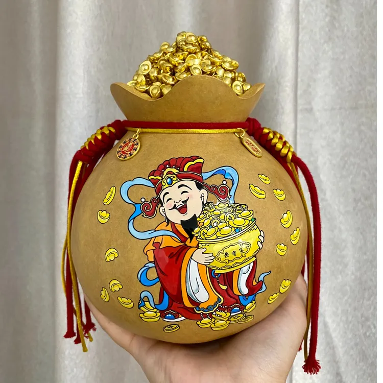 聚宝盆葫芦钱袋子葫芦文玩葫芦摆件手作葫芦雕刻葫芦