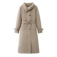 【艾家同款】2025冬季新款时尚百搭中长款风衣羽绒服外套女4010